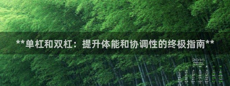 极悦平台客服的联系方式是什么：**单杠和双杠：提升体