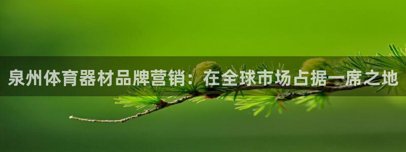 极悦平台登录入口注册账号：泉州体育器材品牌营销：在全