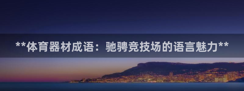 极悦娱乐官网入口下载：**体育器材成语：驰骋竞技场的